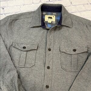 Dakota Grizzly Men's Grey Thick Cotton Button Down L